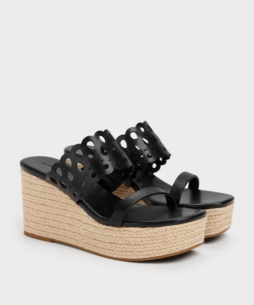 CHARLES & KEITH(チャールズ & キース)の「カットアウト エスパドリーユ ウエッジ(サンダル・レディース・ライトブラウン/ブラック/ホワイト・25cm/22.5cm/24.5cm/23.5cm/23cm/25.5cm)」の17枚目の写真