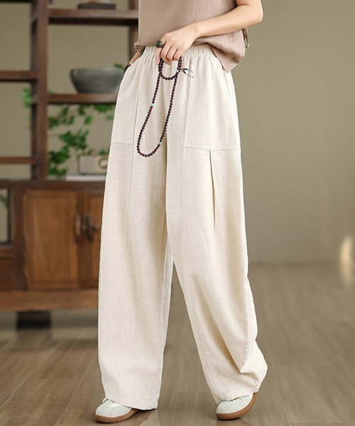 ONEP STAR(ワンピスター)の「ワイドシルエットパンツ(その他パンツ・レディース・オレンジ/ベージュ/ネイビー・MEDIUM/LARGE/X-LARGE)」の1枚目の写真