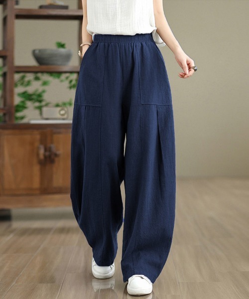 ONEP STAR(ワンピスター)の「ワイドシルエットパンツ(その他パンツ・レディース・オレンジ/ベージュ/ネイビー・MEDIUM/LARGE/X-LARGE)」の4枚目の写真