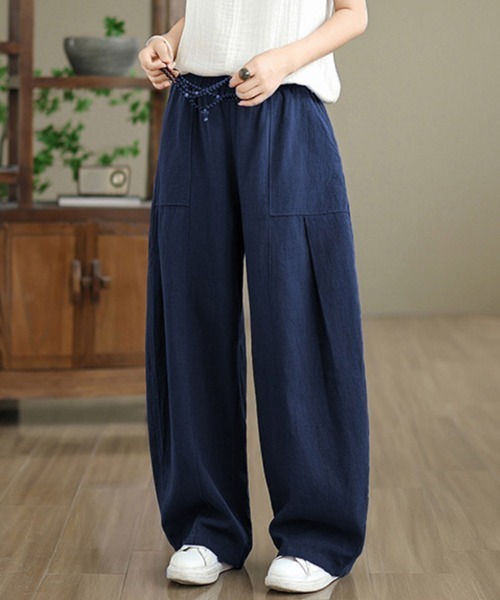 ONEP STAR(ワンピスター)の「ワイドシルエットパンツ(その他パンツ・レディース・オレンジ/ベージュ/ネイビー・MEDIUM/LARGE/X-LARGE)」の5枚目の写真