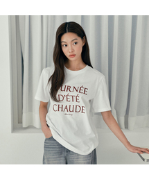 [W]ビッグレタリングオーバーサイズ半袖Tシャツ - 2カラー