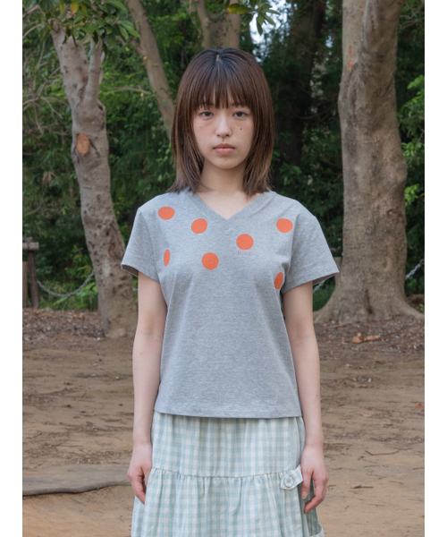 PEEVES PEEVES(フィブス フィブス)の「PVS Dot V-Neck Tee / M. Grey(Tシャツ/カットソー・レディース・その他・OS)」の1枚目の写真