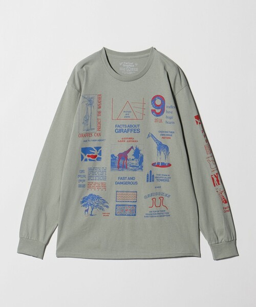 Steven Alan(スティーブンアラン)の「<Factual Graphics> GIRAFFE LS/Tシャツ(Tシャツ/カットソー・メンズ・グレー系・L/XL)」の1枚目の写真