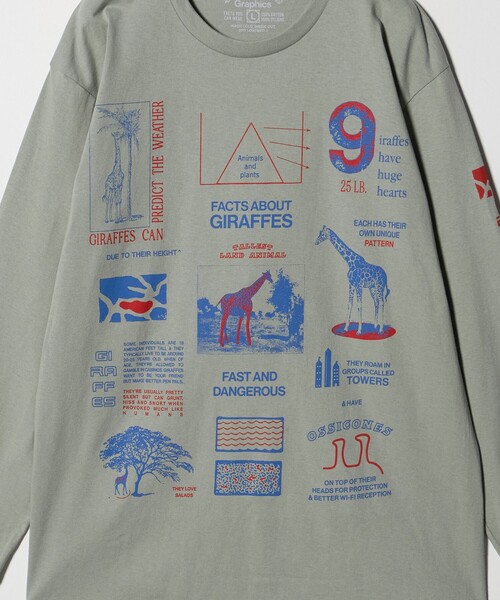 Steven Alan(スティーブンアラン)の「<Factual Graphics> GIRAFFE LS/Tシャツ(Tシャツ/カットソー・メンズ・グレー系・L/XL)」の5枚目の写真