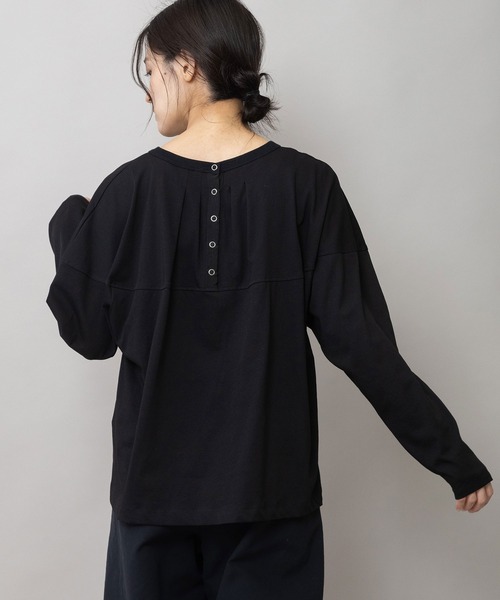 Munich(ミューニック)の「【接触冷感】【吸水速乾】ポコリンジャージ Tブラウス(Tシャツ/カットソー・レディース・ブラック/カーキ/ホワイト・FREE)」の3枚目の写真