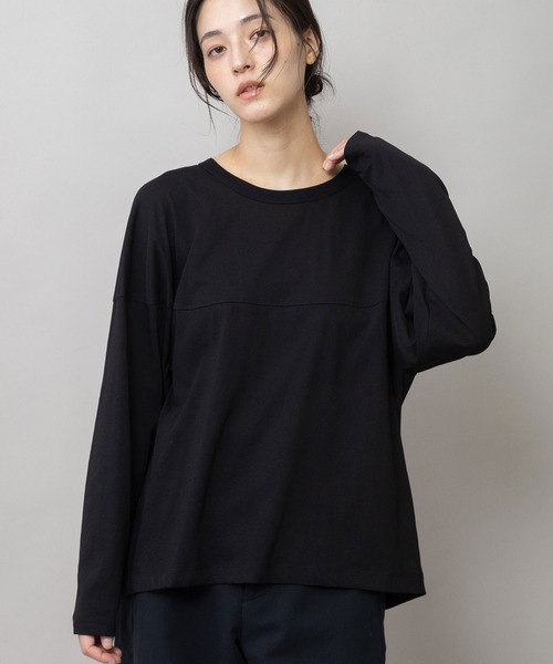 Munich(ミューニック)の「【接触冷感】【吸水速乾】ポコリンジャージ Tブラウス(Tシャツ/カットソー・レディース・ブラック/カーキ/ホワイト・FREE)」の12枚目の写真