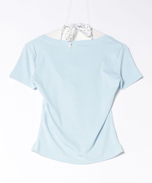 AsheKsha(アシクシャ)の「ポルカドットのフェイク2ピース半袖Tシャツ(Tシャツ/カットソー・レディース・ブルー・M)」の21枚目の写真