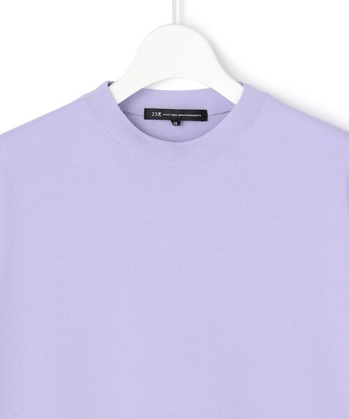 23区 S(ニジュウサンクチイサイサイズ)の「セミマットフリゼ リラクシー ニット Tシャツ(ニット/セーター・レディース・ダークブラウン系/ネイビー系・32)」の22枚目の写真