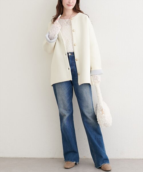 natural couture（ナチュラルクチュール）の「リバーシブルレーストップス（Tシャツ/カットソー・レディース・ブラウン/ピンク系その他/アイボリー/ブラック/チャコールグレー・FREE）」の7枚目の写真