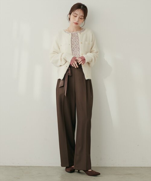 natural couture（ナチュラルクチュール）の「リバーシブルレーストップス（Tシャツ/カットソー・レディース・ブラウン/ピンク系その他/アイボリー/ブラック/チャコールグレー・FREE）」の21枚目の写真