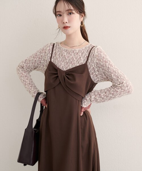 natural couture（ナチュラルクチュール）の「リバーシブルレーストップス（Tシャツ/カットソー・レディース・ブラウン/ピンク系その他/アイボリー/ブラック/チャコールグレー・FREE）」の20枚目の写真