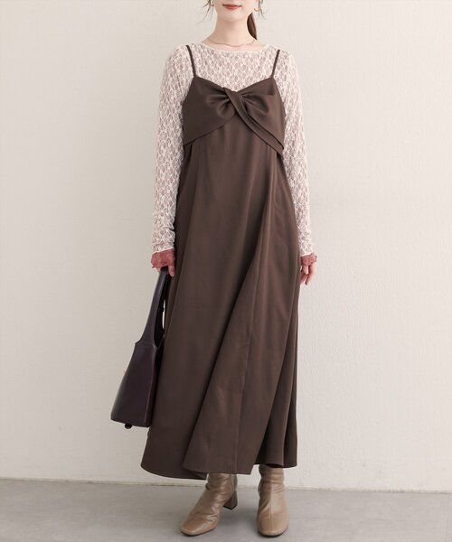 natural couture（ナチュラルクチュール）の「リバーシブルレーストップス（Tシャツ/カットソー・レディース・ブラウン/ピンク系その他/アイボリー/ブラック/チャコールグレー・FREE）」の18枚目の写真