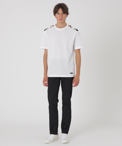 BLACK LABEL CRESTBRIDGE（ブラックレーベル・クレストブリッジ）の「ハイゲージサッカーショルダーチェックTシャツ（Tシャツ/カットソー・メンズ・ブラック/ネイビー/オフホワイト・M/L/XL）」の18枚目の写真