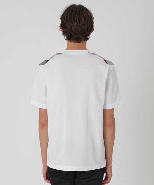 BLACK LABEL CRESTBRIDGE（ブラックレーベル・クレストブリッジ）の「ハイゲージサッカーショルダーチェックTシャツ（Tシャツ/カットソー・メンズ・ブラック/ネイビー/オフホワイト・M/L/XL）」の20枚目の写真