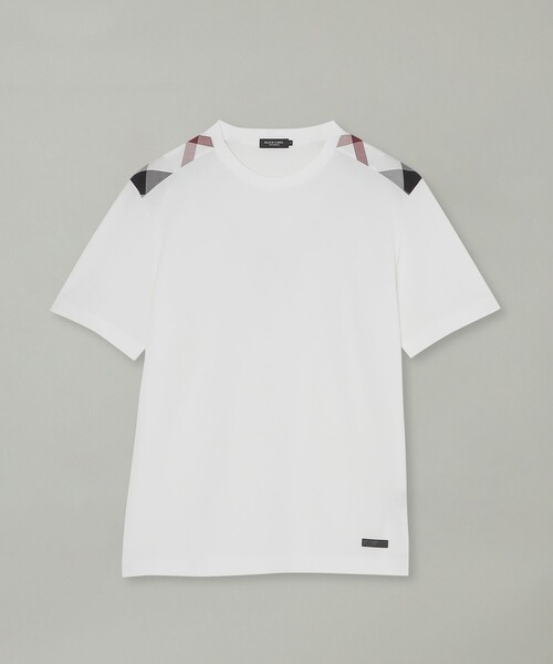BLACK LABEL CRESTBRIDGE（ブラックレーベル・クレストブリッジ）の「ハイゲージサッカーショルダーチェックTシャツ（Tシャツ/カットソー・メンズ・ブラック/ネイビー/オフホワイト・M/L/XL）」の5枚目の写真