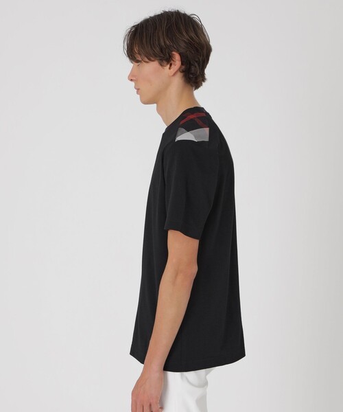 BLACK LABEL CRESTBRIDGE（ブラックレーベル・クレストブリッジ）の「ハイゲージサッカーショルダーチェックTシャツ（Tシャツ/カットソー・メンズ・ブラック/ネイビー/オフホワイト・M/L/XL）」の7枚目の写真