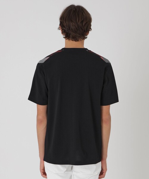 BLACK LABEL CRESTBRIDGE（ブラックレーベル・クレストブリッジ）の「ハイゲージサッカーショルダーチェックTシャツ（Tシャツ/カットソー・メンズ・ブラック/ネイビー/オフホワイト・M/L/XL）」の8枚目の写真