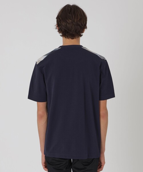 BLACK LABEL CRESTBRIDGE（ブラックレーベル・クレストブリッジ）の「ハイゲージサッカーショルダーチェックTシャツ（Tシャツ/カットソー・メンズ・ブラック/ネイビー/オフホワイト・M/L/XL）」の14枚目の写真