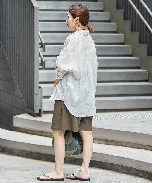 IENA(イエナ)の「《撥水/UVカット/セットアップ対応》撥水UVプロテクト ハーフパンツ(その他パンツ・レディース・ブラック/カーキ・36/38)」の4枚目の写真