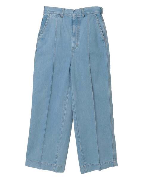 CURRENTAGE(カレンテージ)の「Center crease denim(MEN'S)(デニムパンツ・メンズ・サックスブルー・4/3)」の1枚目の写真