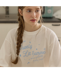 ピクセルレターグラフィックTシャツ - オフホワイト