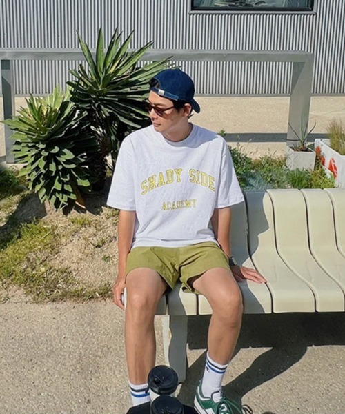 NOWLE(ノウル)の「【NOWLE】アーチカレッジロゴ半袖Tシャツ / レトロアメカジ シャディサイドグラフィック クラシックトップス(Tシャツ/カットソー・メンズ・チャコール/アッシュ・LARGE/X-LARGE/MEDIUM)」の15枚目の写真
