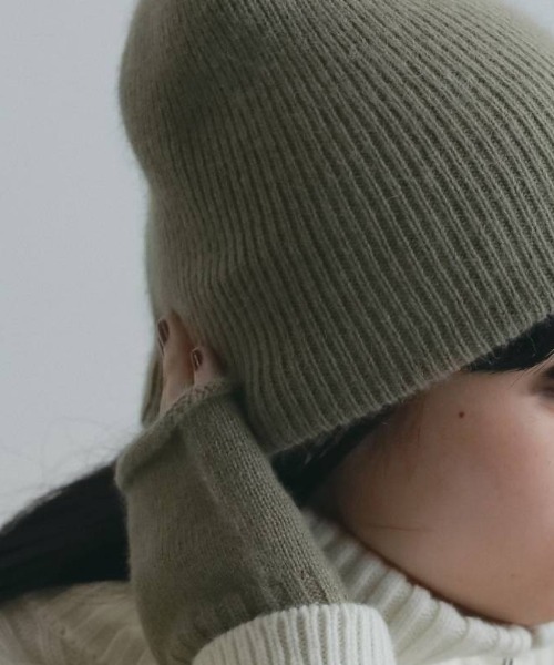 anuke(アンヌーク)の「anuke Raccoon Knit Beanie ラクーンニットビーニー/62621022(ニットキャップ/ビーニー・レディース・ラベンダー/オリーブ/アイボリー/チャコールグレー・ONE SIZE)」の5枚目の写真