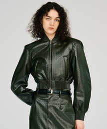 【2026Autumn Pre-Order】パディングショートシンセティックレザーブルゾン / Padded Short Synthetic Leather Blouson