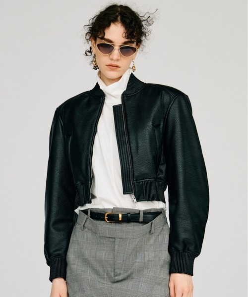 PRANK PROJECT(プランクプロジェクト)の「【2026Autumn Pre-Order】パディングショートシンセティックレザーブルゾン / Padded Short Synthetic Leather Blouson(ブルゾン・レディース・ブラック/ブラウン/カーキ・FREE)」の8枚目の写真