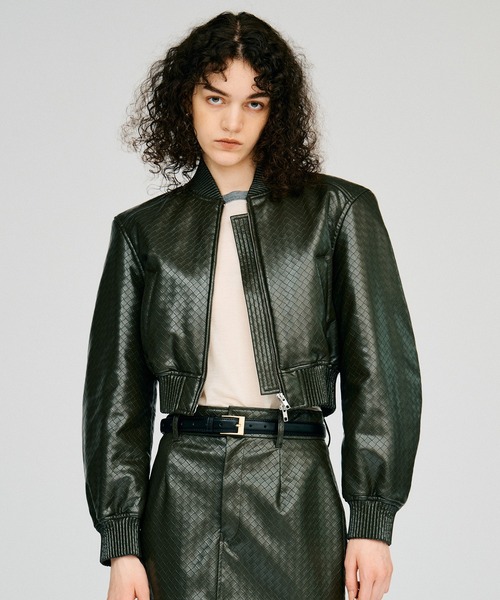 PRANK PROJECT(プランクプロジェクト)の「【2026Autumn Pre-Order】パディングショートシンセティックレザーブルゾン / Padded Short Synthetic Leather Blouson(ブルゾン・レディース・ブラック/ブラウン/カーキ・FREE)」の12枚目の写真