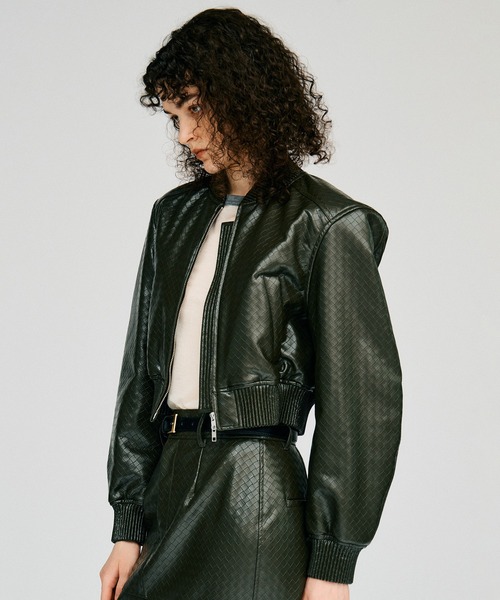 PRANK PROJECT(プランクプロジェクト)の「【2026Autumn Pre-Order】パディングショートシンセティックレザーブルゾン / Padded Short Synthetic Leather Blouson(ブルゾン・レディース・ブラック/ブラウン/カーキ・FREE)」の13枚目の写真