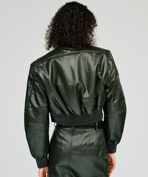 PRANK PROJECT(プランクプロジェクト)の「【2026Autumn Pre-Order】パディングショートシンセティックレザーブルゾン / Padded Short Synthetic Leather Blouson(ブルゾン・レディース・ブラック/ブラウン/カーキ・FREE)」の14枚目の写真