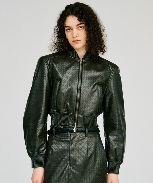 PRANK PROJECT(プランクプロジェクト)の「【2026Autumn Pre-Order】パディングショートシンセティックレザーブルゾン / Padded Short Synthetic Leather Blouson(ブルゾン・レディース・ブラック/ブラウン/カーキ・FREE)」の11枚目の写真