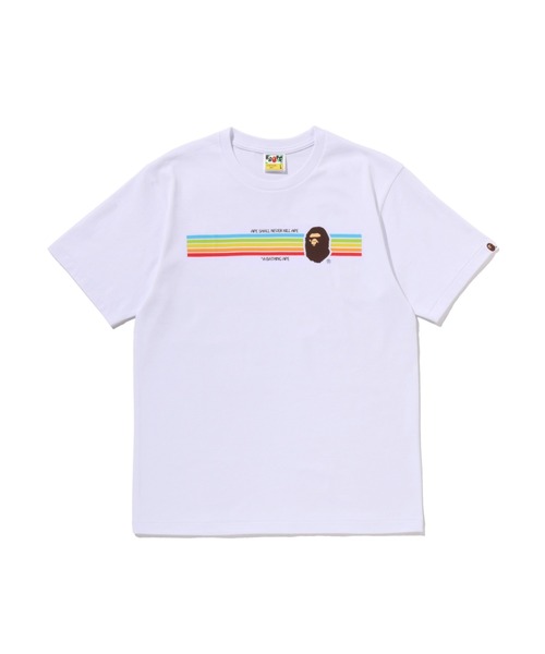 A BATHING APE(アベイシングエイプ)の「APE HEAD RAINBOW TEE(Tシャツ/カットソー・メンズ・ブルー/ブラック/ホワイト・XX-LARGE/X-LARGE/LARGE/MEDIUM/SMALL)」の2枚目の写真
