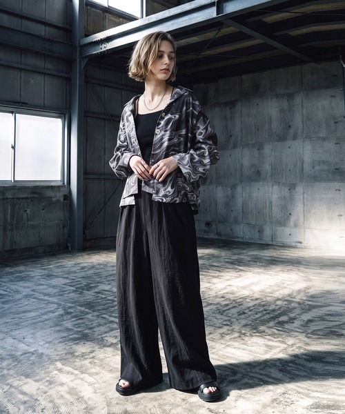 antiqua(アンティカ)の「マーブル柄 オープンカラー シャツジャケット(その他アウター・レディース・ブルー/ブラック・ONESIZE)」の9枚目の写真