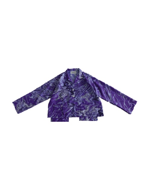 antiqua(アンティカ)の「マーブル柄 オープンカラー シャツジャケット(その他アウター・レディース・ブルー/ブラック・ONESIZE)」の15枚目の写真
