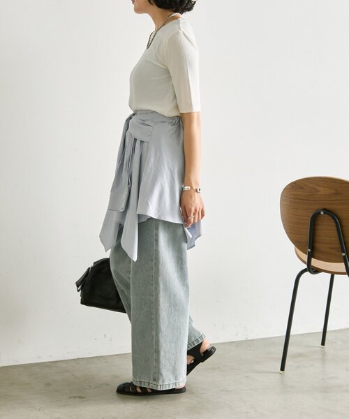 ear PAPILLONNER(イアパピヨネ)の「シャツ風レイヤードトップス【SUM1 STYLE】(シャツ/ブラウス・レディース・ブルー系その他/ブラック・FREE)」の19枚目の写真