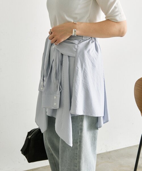 ear PAPILLONNER(イアパピヨネ)の「シャツ風レイヤードトップス【SUM1 STYLE】(シャツ/ブラウス・レディース・ブルー系その他/ブラック・FREE)」の21枚目の写真