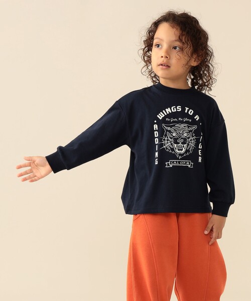 BEAMS mini（ビームスミニ）の「プリント バリエーション ロングTシャツ 2026FW（90～130cm）（Tシャツ/カットソー・キッズ・ワイン/ネイビー・90/110/100/120/130）」の6枚目の写真