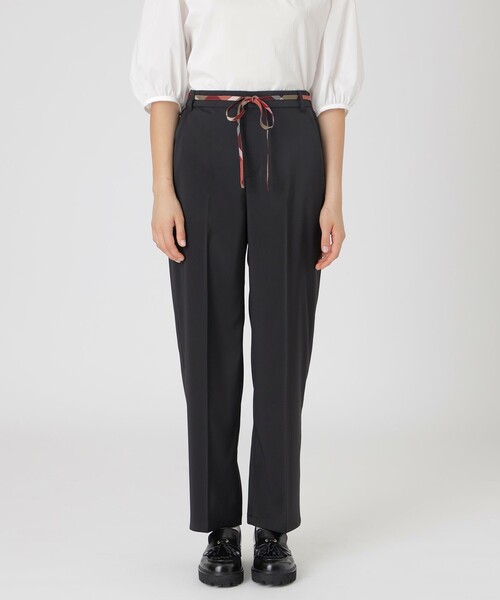BLUE LABEL CRESTBRIDGE(ブルーレーベルクレストブリッジ)の「ダブルサテンカーブパンツ(その他パンツ・レディース・ブラック/ベージュ系その他2/ホワイト・36/38)」の2枚目の写真