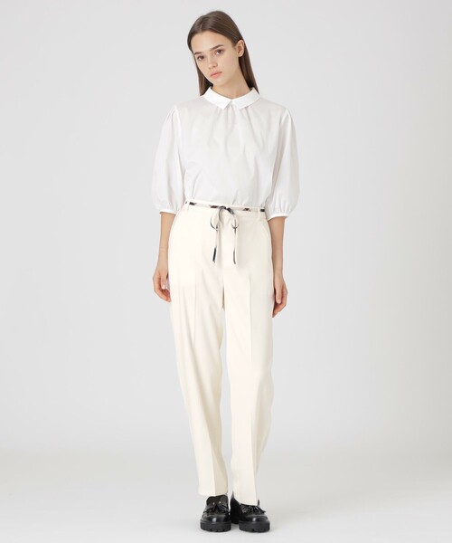BLUE LABEL CRESTBRIDGE(ブルーレーベルクレストブリッジ)の「ダブルサテンカーブパンツ(その他パンツ・レディース・ブラック/ベージュ系その他2/ホワイト・36/38)」の4枚目の写真