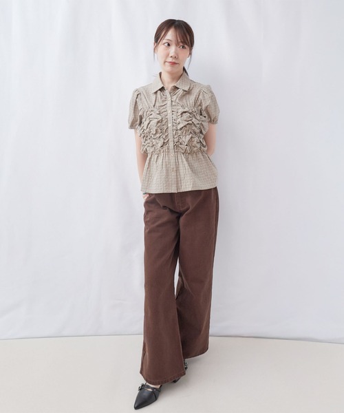 archives(アルシーヴ)の「チェックランダムシャーリングシャツブラウス(シャツ/ブラウス・レディース・ベージュ/アイボリー/ブラック・MEDIUM)」の19枚目の写真