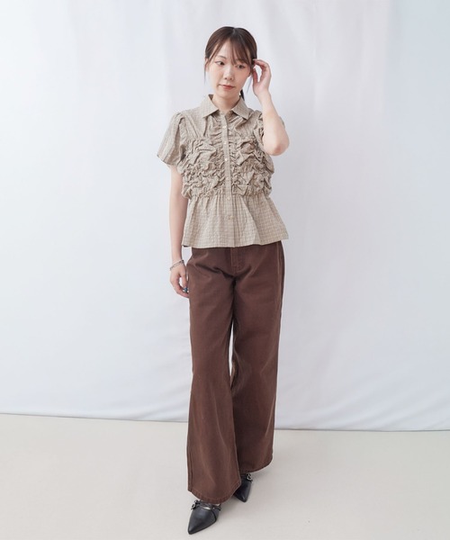 archives(アルシーヴ)の「チェックランダムシャーリングシャツブラウス(シャツ/ブラウス・レディース・ベージュ/アイボリー/ブラック・MEDIUM)」の17枚目の写真