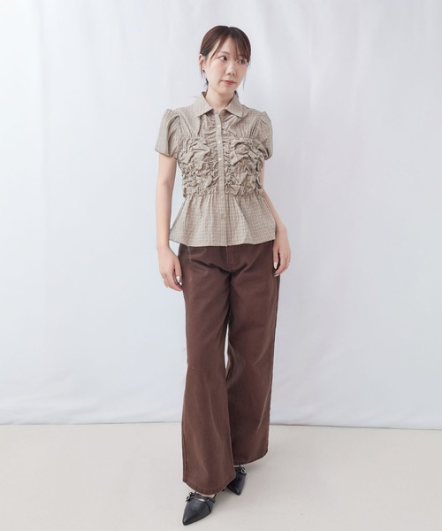 archives(アルシーヴ)の「チェックランダムシャーリングシャツブラウス(シャツ/ブラウス・レディース・ベージュ/アイボリー/ブラック・MEDIUM)」の16枚目の写真