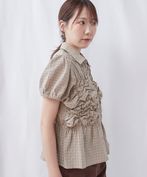archives(アルシーヴ)の「チェックランダムシャーリングシャツブラウス(シャツ/ブラウス・レディース・ベージュ/アイボリー/ブラック・MEDIUM)」の22枚目の写真