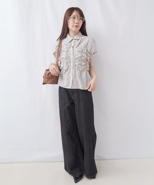 archives(アルシーヴ)の「チェックランダムシャーリングシャツブラウス(シャツ/ブラウス・レディース・ベージュ/アイボリー/ブラック・MEDIUM)」の10枚目の写真