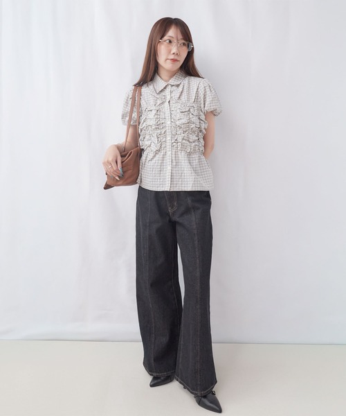 archives(アルシーヴ)の「チェックランダムシャーリングシャツブラウス(シャツ/ブラウス・レディース・ベージュ/アイボリー/ブラック・MEDIUM)」の8枚目の写真