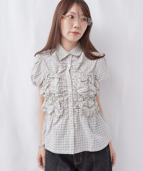 archives(アルシーヴ)の「チェックランダムシャーリングシャツブラウス(シャツ/ブラウス・レディース・ベージュ/アイボリー/ブラック・MEDIUM)」の13枚目の写真
