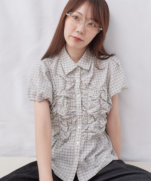 archives(アルシーヴ)の「チェックランダムシャーリングシャツブラウス(シャツ/ブラウス・レディース・ベージュ/アイボリー/ブラック・MEDIUM)」の15枚目の写真