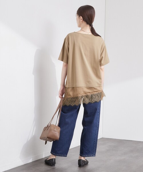 OPAQUE.CLIP(オペークドットクリップ)の「裾レースアシメカットソー【洗濯機OK】(Tシャツ/カットソー・レディース・ブラウン系/ブラック/アイボリー・42/40/38)」の14枚目の写真